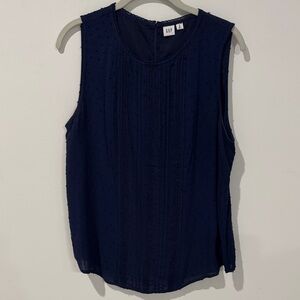 GAP Women's Dark Blue Textured Blouse